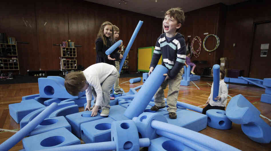 Children play with blue foam building blocks at the Blue School in New York City on March 31. The private preschool was founded by members of the Blue Man Group who wanted to send their own children to a school they felt supported creativity. Children play with blue foam building blocks at the Blue School in New York City on March 31. The private preschool was founded by members of the Blue Man Group who wanted to send their own children to a school they felt supported creativity.