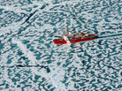 The Louis S. St Laurent icebreaker slices its way through the ice of the Northwest Passage. The Louis S. St Laurent icebreaker slices its way through the ice of the Northwest Passage.