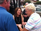 Rep. Michele Bachmann greets a voter in Pella, Iowa. Rep. Michele Bachmann greets a voter in Pella, Iowa.