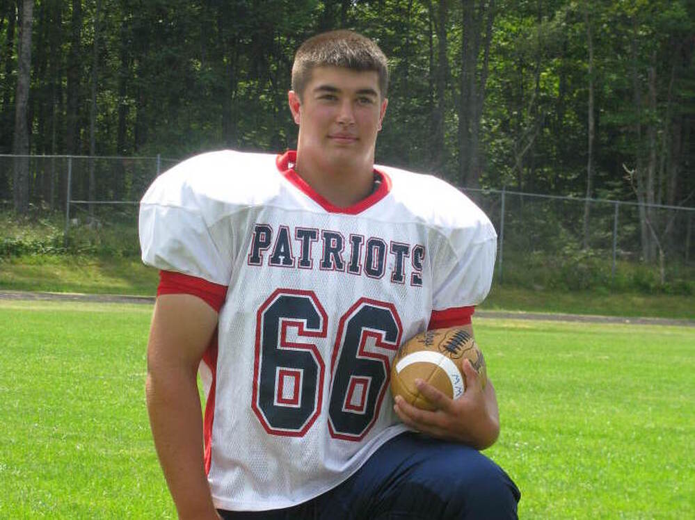 Spencer Helgren from West Ishpeming, Mich., plays offensive and defensive line for the Westwood High Patriots. During two games last season, Helgren took several hard hits that led to a six-month, 24-hours-a-day headache.