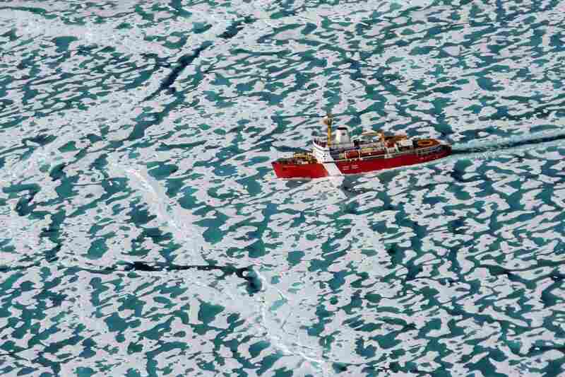 The Louis S. St.-Laurent breaks its way through the once-treacherous Northwest Passage.