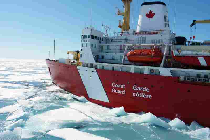 The Louis S. St.-Laurent crashes through ice along the Northwest Passage, a series of waterways winding through Canada's Arctic archipelago. Affectionately known as the Louis, the country's largest icebreaker spends most of its time in the Arctic these days dedicated to scientific research. 