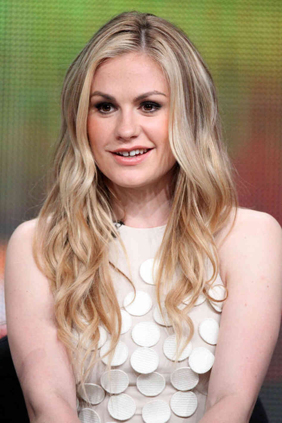 Anna Paquin's dress during the panel for True Blood (one of the few to discuss ongoing, rather than new, shows) featured these little circles. What magical powers they may possess, we do not know. 