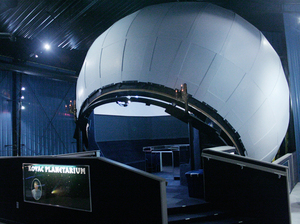 Unlike in most planetariums, the stars aren't projected in the Kovac Planetarium in Monico, Wis. Instead, they were hand-painted by Frank Kovac, who designed and built it. Visitors sit beneath the globe, and a motor rotates the structure around them. Unlike in most planetariums, the stars aren't projected in the Kovac Planetarium in Monico, Wis. Instead, they were hand-painted by Frank Kovac, who designed and built it. Visitors sit beneath the globe, and a motor rotates the structure around them.