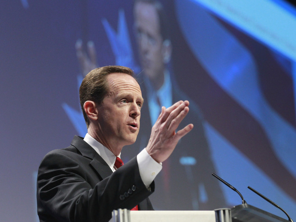 Sen. Pat Toomey (R-PA) addresses the Conservative Political Action Conference in Washington in February.
