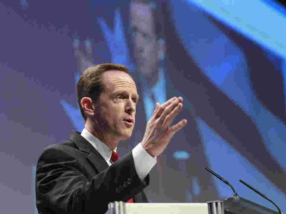 Sen. Pat Toomey (R-PA) addresses the Conservative Political Action Conference in Washington in February.
