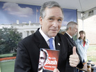 President Bush impersonator, John Morgan, October 2008. President Bush impersonator, John Morgan, October 2008.
