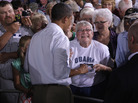 President Obama works rope line in Atkinson, Ill., Aug. 17, 2011. President Obama works rope line in Atkinson, Ill., Aug. 17, 2011.