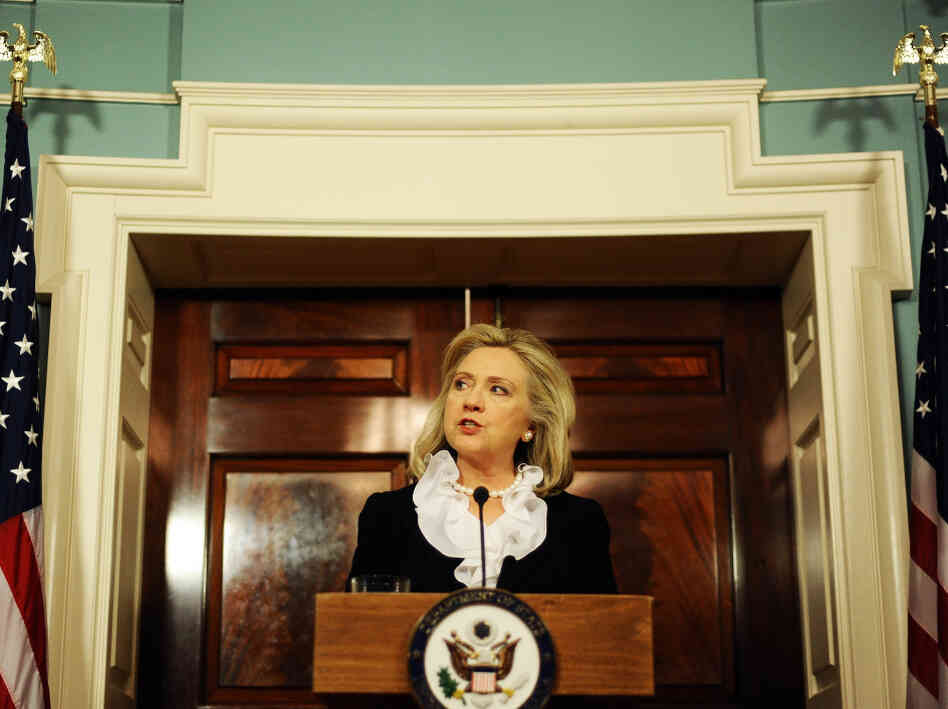 Secretary of State Hillary Clinton said Thursday at the State Department that the U.S. would take steps to "mitigate" unintended consequences the new sanctions might have on the Syrian people. Secretary of State Hillary Clinton said Thursday at the State Department that the U.S. would take steps to "mitigate" unintended consequences the new sanctions might have on the Syrian people.