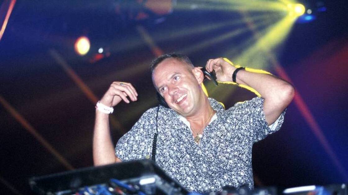 Fatboy Slim in the booth, circa 2000.