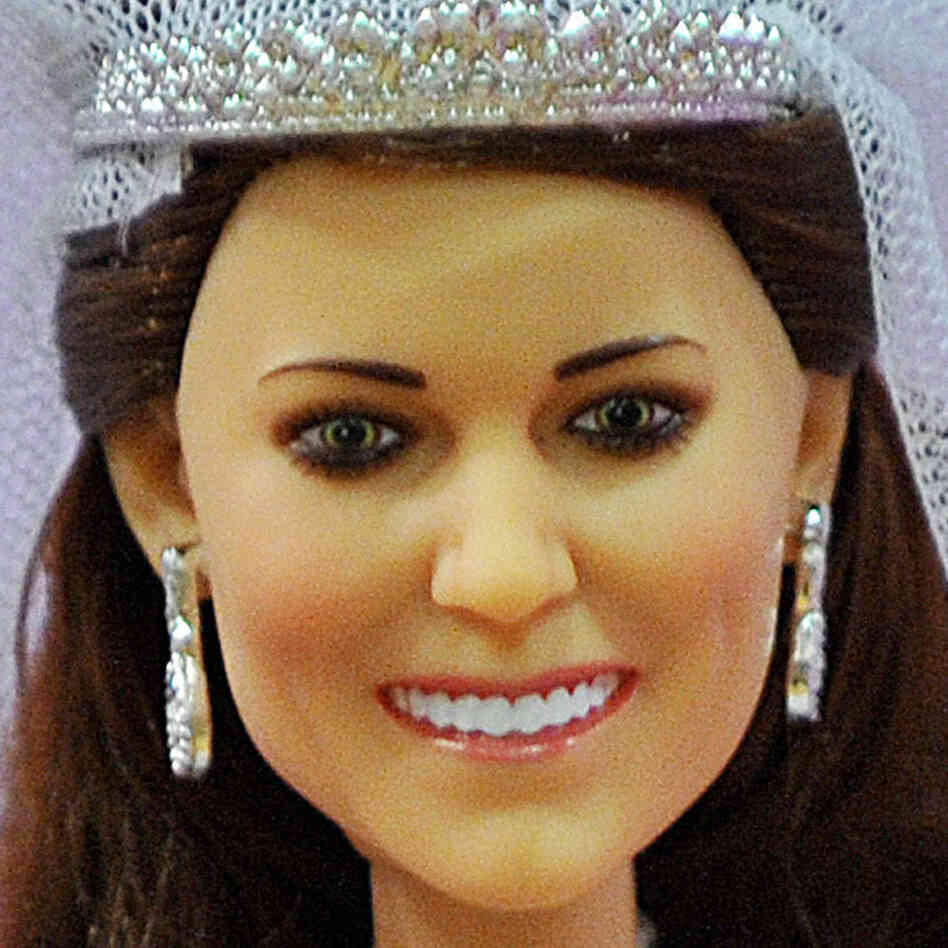 Close-up of Duchess of Cambridge doll. Close-up of Duchess of Cambridge doll.