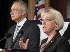 In this July 27 file photo, Sen. Patty Murray speaks as Senate Majority Leader Harry Reid listens at a news conference on Capitol Hill. Reid announced earlier this month he's naming Murray to co-chair a powerful supercommittee charged with finding more than $1 trillion in deficit cuts this fall. In this July 27 file photo, Sen. Patty Murray speaks as Senate Majority Leader Harry Reid listens at a news conference on Capitol Hill. Reid announced earlier this month he's naming Murray to co-chair a powerful supercommittee charged with finding more than $1 trillion in deficit cuts this fall.