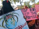 Pakistani NGO workers protest at a rally on World AIDS Day in Peshawar in 2006. Pakistani NGO workers protest at a rally on World AIDS Day in Peshawar in 2006.