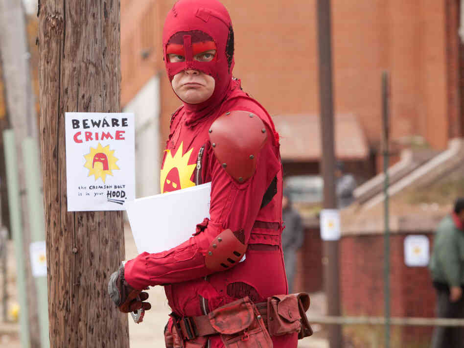 Rainn Wilson starred as the Crimson Bolt in Super, which came out on DVD and Blu-Ray last week. Like Griff, the Crimson Bolt is a man in the real world who decides instead to inhabit a world where he can fight crime. Rainn Wilson starred as the Crimson Bolt in Super, which came out on DVD and Blu-Ray last week. Like Griff, the Crimson Bolt is a man in the real world who decides instead to inhabit a world where he can fight crime.