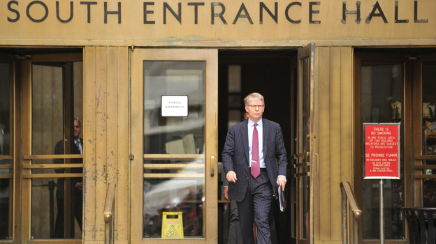Manhattan District Attorney Cyrus R. Vance Jr. leaves court after a bail hearing was held for Dominique Strauss-Kahn.