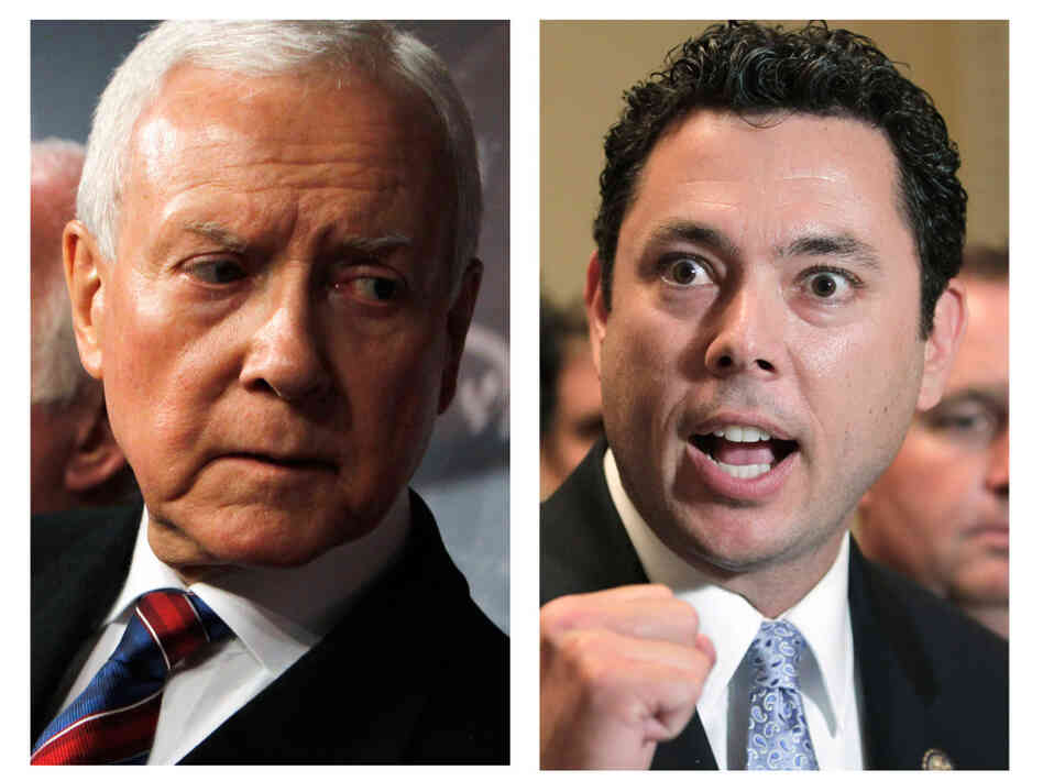 Sen Orrin Hatch (l) and Rep. Jason Chaffetz.