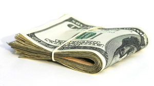 A bundle of U.S. currency. A bundle of U.S. currency.