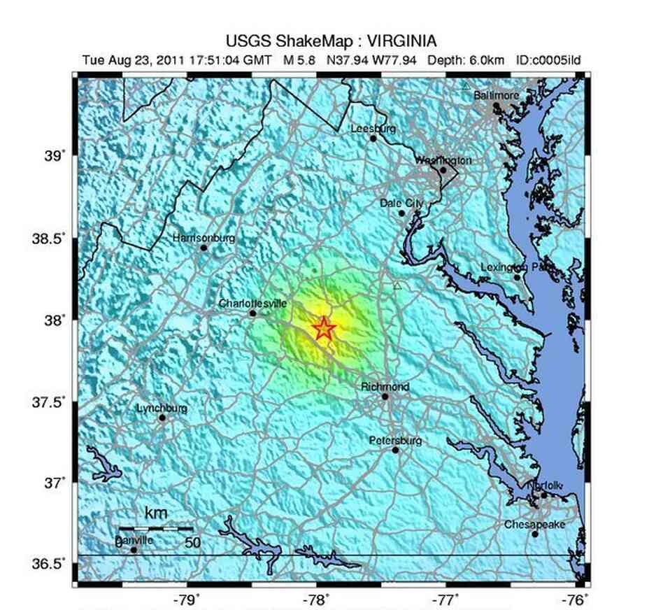 A USGS "shakemap." A USGS "shakemap."