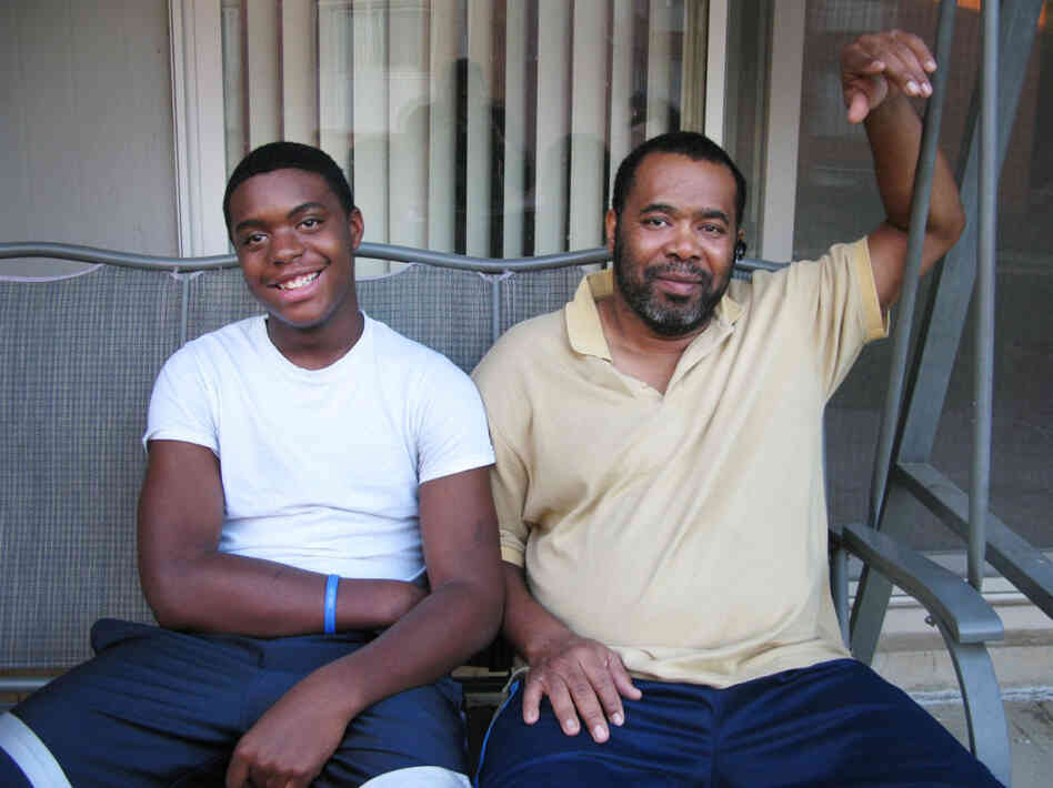 Clyde Jackson (right) poses for a photo with his son, Clyde Jr., outside their new two-bedroom apartment in Greenbelt, Md. Jackson lost his three-bedroom home to foreclosure in December. Clyde Jackson (right) poses for a photo with his son, Clyde Jr., outside their new two-bedroom apartment in Greenbelt, Md. Jackson lost his three-bedroom home to foreclosure in December.