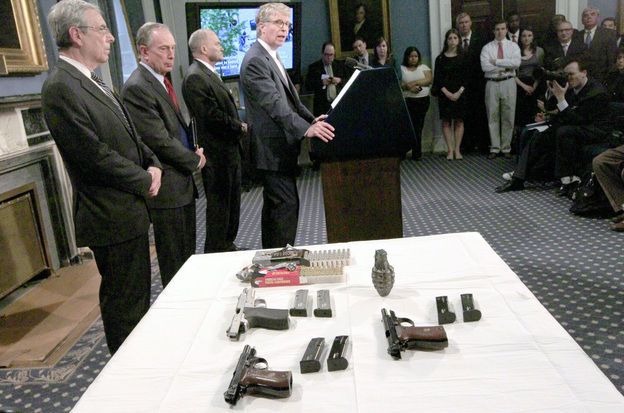 NYPD Deputy Commissioner for Intelligence David Cohen (far left) stands with other city officials to announce a foiled terrorist plot against a New York synagogue on May 12.