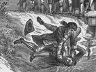 An engraved illustration of fighting during Shays' Rebellion of 1786, circa 1850. An engraved illustration of fighting during Shays' Rebellion of 1786, circa 1850.