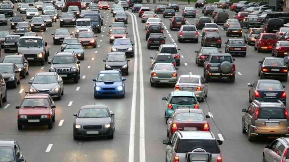 Cars in traffic