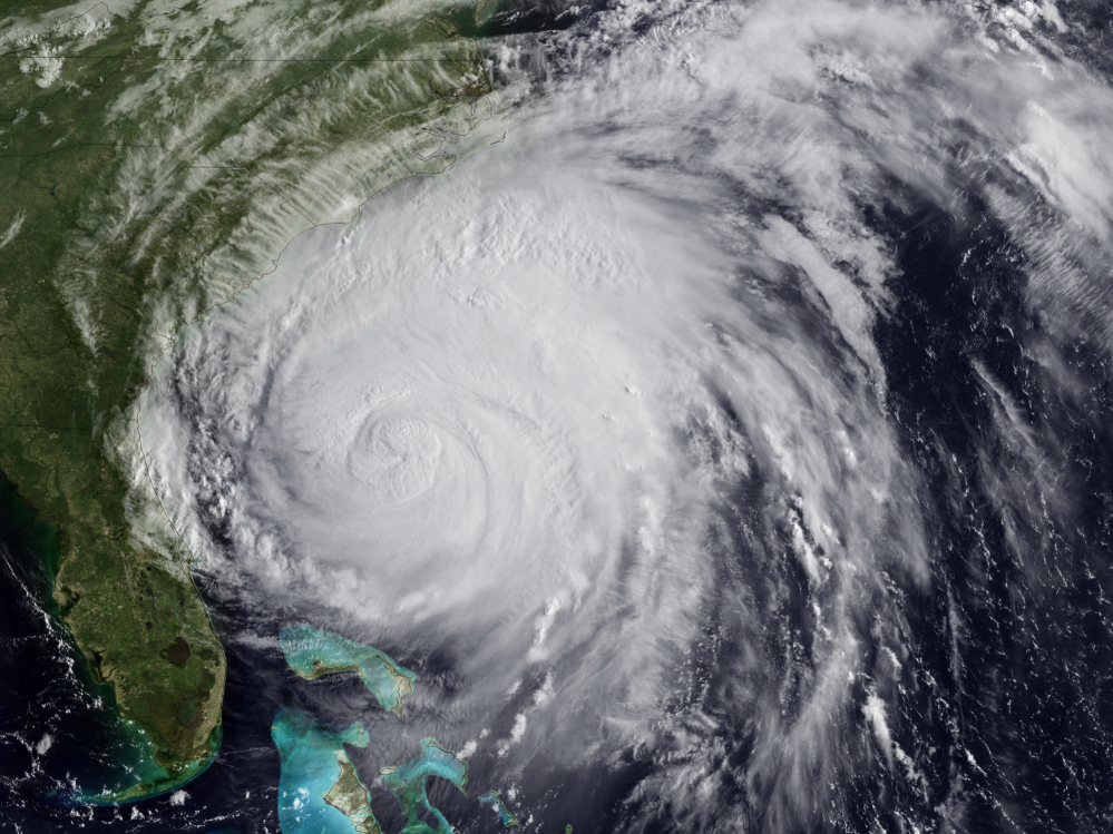This NOAA satellite image shows Hurricane Irene as it approached the East Coast on Friday.