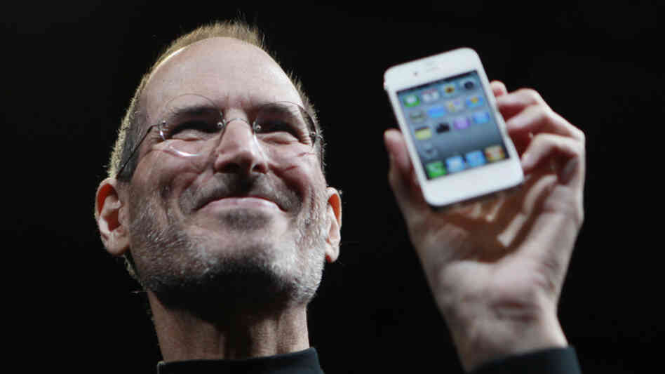 Steve Jobs holds up an iPhone at the Apple Worldwide Developers Conference in San Francisco in June 2010. Jobs resigned as Apple's CEO on Wednesday. Steve Jobs holds up an iPhone at the Apple Worldwide Developers Conference in San Francisco in June 2010. Jobs resigned as Apple's CEO on Wednesday.