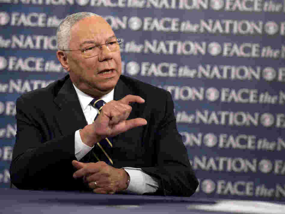 Former Secretary of State Colin Powell during his appearance Sunday on CBS News' Face the Nation.