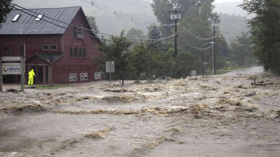 Flooding Sunday in Waitsfield, Vt.