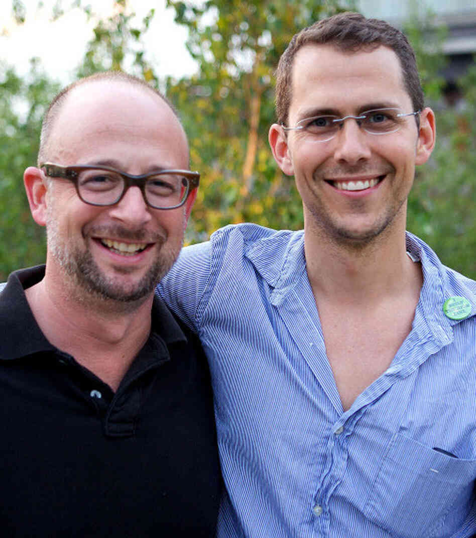Joshua David (left) and Robert Hammond co-founded Friends of the High Line in 1999 to lobby for the site's preservation and reuse. 