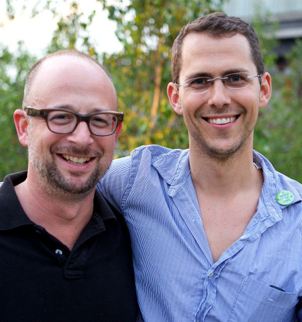 Joshua David (left) and Robert Hammond co-founded Friends of the High Line in 1999 to lobby for the site's preservation and reuse. 