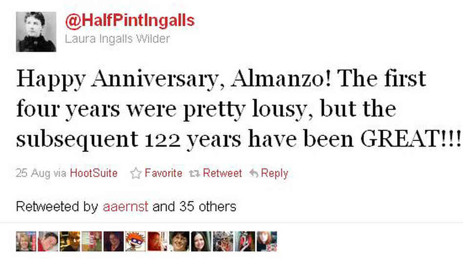 A tweet from the Twitter account of "@halfpintingalls," which is written by author Wendy McClure.