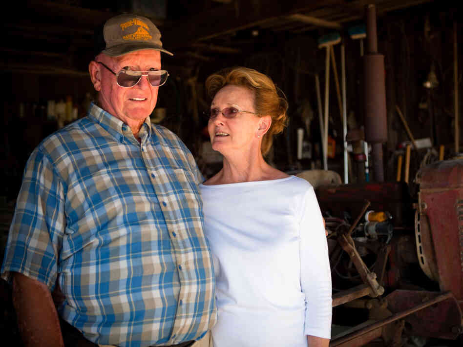 Maryland farmer George Bowling and his wife, Julia. She says they started researching African crops after some customers asked for sweet potato leaves.