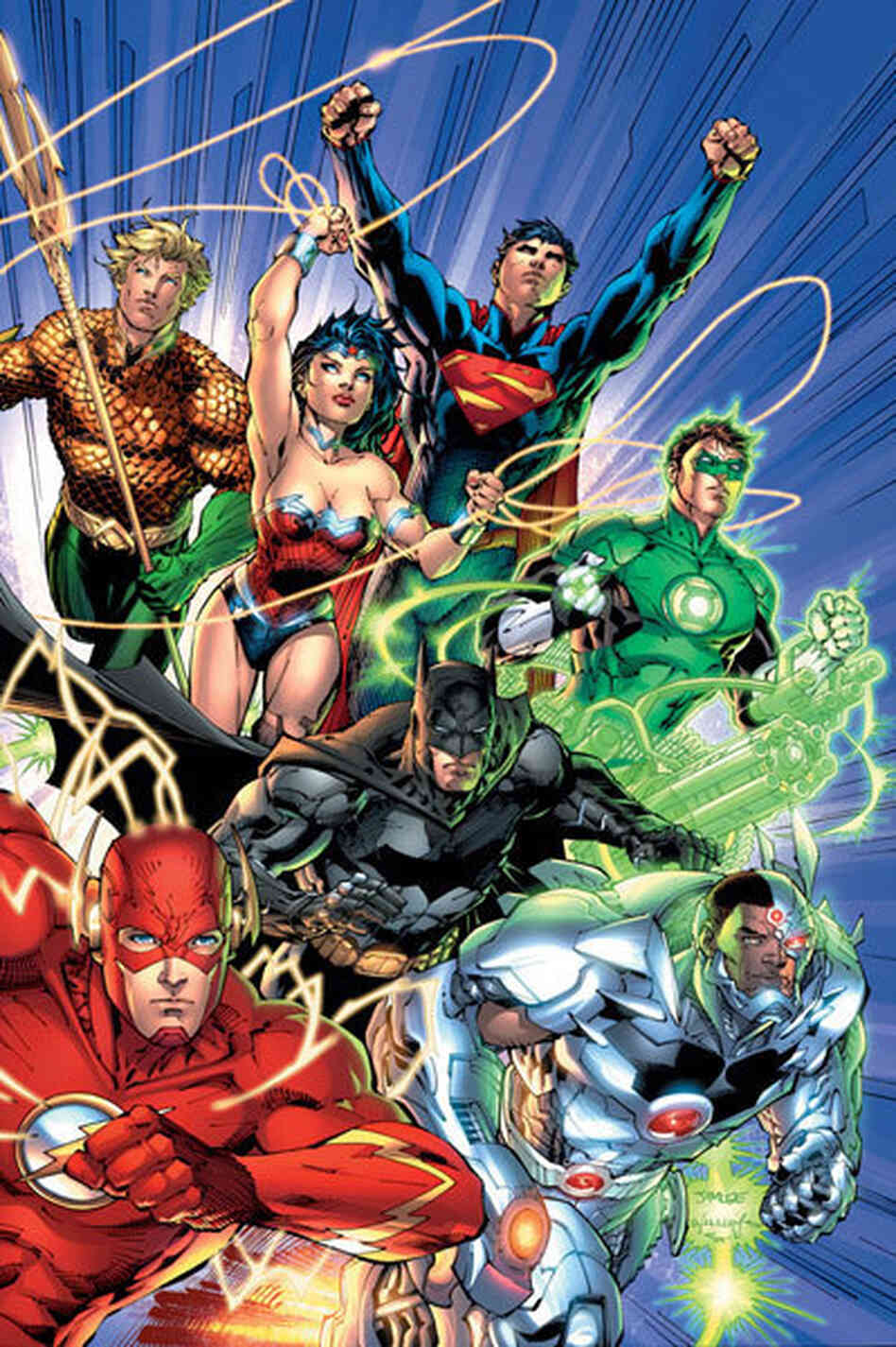 Cover of Justice League #1. The lark's on the wing, the snail's on the thorn; God's in his heaven, Wonder Woman has ditched the damn jeggings — All's right with the world! Cover of Justice League #1. The lark's on the wing, the snail's on the thorn; God's in his heaven, Wonder Woman has ditched the damn jeggings — All's right with the world!