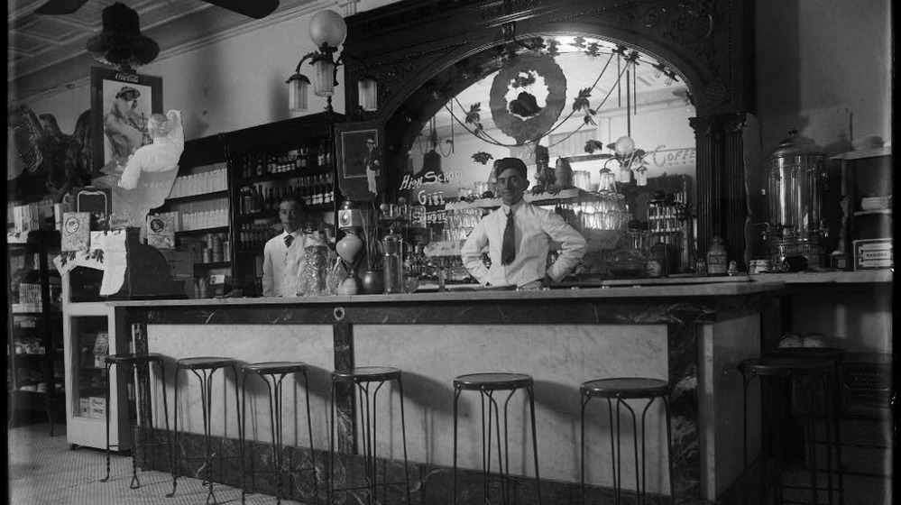 A soda fountain in south Texas in the early 20th century. Modern mixologists are discovering old  recipes and forgotten flavors of the soda fountain era.