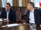 U.S. President Barack Obama (R) meets with Speaker of the House John Boehner (R-OH) (L) in the Cabinet Room of the White House U.S. President Barack Obama (R) meets with Speaker of the House John Boehner (R-OH) (L) in the Cabinet Room of the White House