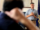 Former Utah Gov. Jon Huntsman, shown speaking at an American Legion Post in Nashua, N.H., last month, is campaigning again in the state this week. The Republican White House hopeful so far hasn't run any TV ads in the state. Former Utah Gov. Jon Huntsman, shown speaking at an American Legion Post in Nashua, N.H., last month, is campaigning again in the state this week. The Republican White House hopeful so far hasn't run any TV ads in the state.