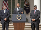 President Obama speaks in the Rose Garden on Wednesday, flanked by U.S. Chamber of Commerce Chief Operating Officer David Chavern (left) and AFL-CIO President Richard Trumka (right). Business groups and unions are just two of the groups Obama will try to please with his jobs plan next week. President Obama speaks in the Rose Garden on Wednesday, flanked by U.S. Chamber of Commerce Chief Operating Officer David Chavern (left) and AFL-CIO President Richard Trumka (right). Business groups and unions are just two of the groups Obama will try to please with his jobs plan next week.