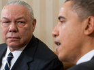 President Obama and former Secretary of State Colin Powell at the White House on Dec. 1, 2010.
