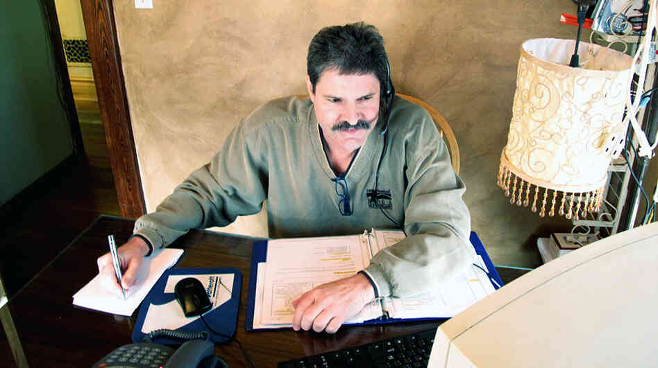 Randy Howland works from home for a major telecom company making $10 an hour. To help bring in more money, his wife, Lisa, had to find a second job. Randy Howland works from home for a major telecom company making $10 an hour. To help bring in more money, his wife, Lisa, had to find a second job.