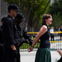 U.S. Park Police officers arrest demonstrators in front of the While House on Thursday. They were protesting against a proposed 1,700-mile-long pipeline that would carry oil from the tar sands in Alberta, Canada, to the U.S. Gulf Coast. U.S. Park Police officers arrest demonstrators in front of the While House on Thursday. They were protesting against a proposed 1,700-mile-long pipeline that would carry oil from the tar sands in Alberta, Canada, to the U.S. Gulf Coast.