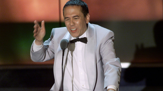 Gilbert Gottfried, seen here roasting Hugh Hefner in late September 2001, has gotten in substantial hot water more than once over jokes he made that others considered "too soon."