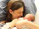 Barrie Hardymon with her newborn son, Hank, in March. Barrie Hardymon with her newborn son, Hank, in March.