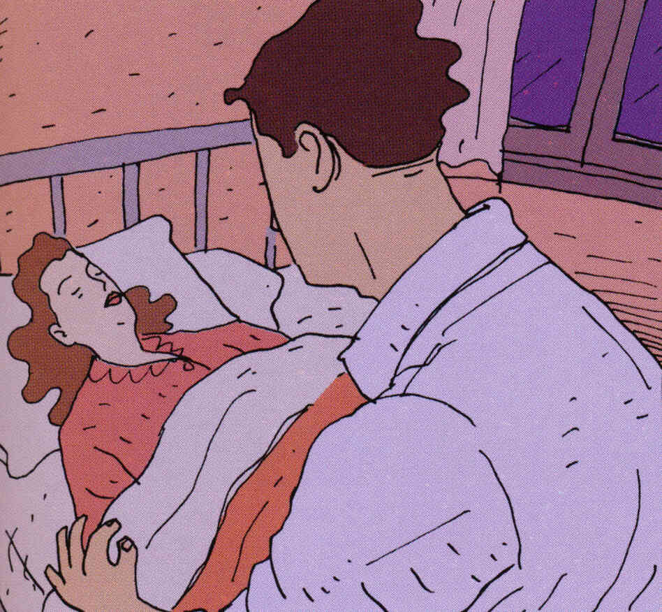 Richard Feynman sits at the bed of his dying wife.
