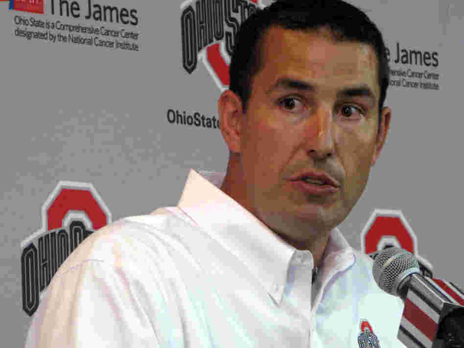 New Ohio State head football coach Luke Fickell at an Aug. 30 press conference.
