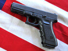 A Glock .40-caliber handgun. A Glock .40-caliber handgun.