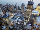 Construction continues at One World Trade Center. Construction continues at One World Trade Center.