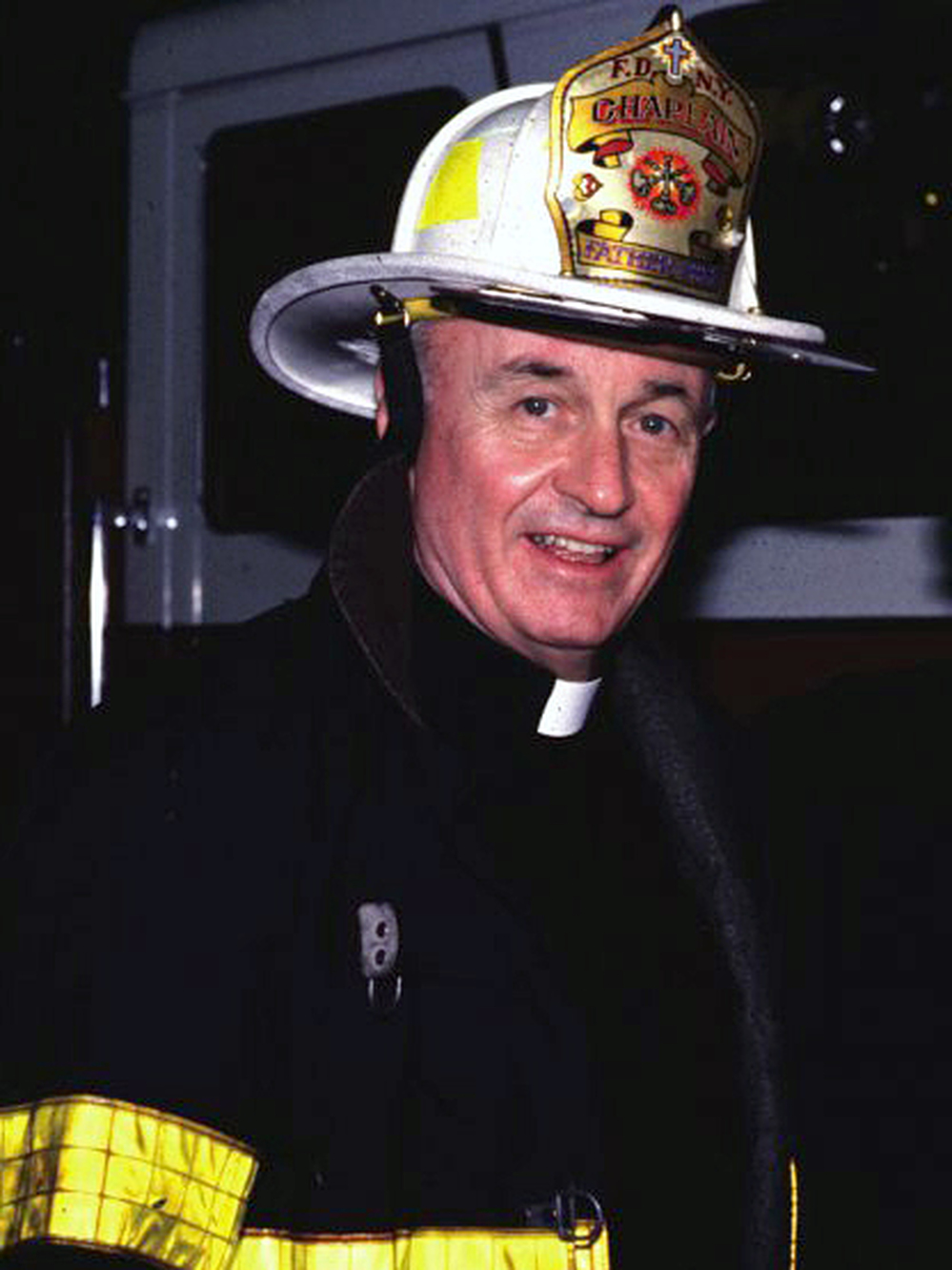 Father Mychal Judge became a fire department chaplain in 1992 — and he liked to join company drills. One retired fireman recalls, "I could picture him, chopping down a door with an axe. He would love to do that, too."