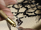 In 1992, Lesage started an embroidery school to pass on to a new generation the techniques of an art form threatened by mass-produced fashion. In 1992, Lesage started an embroidery school to pass on to a new generation the techniques of an art form threatened by mass-produced fashion.
